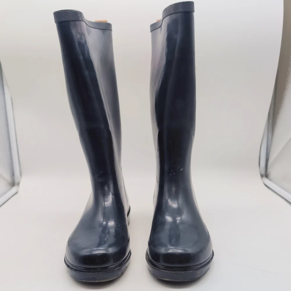 Chooka Dark Blue Rain Boots with Brown Buckles Sz 6 1011997 WSC 14042801